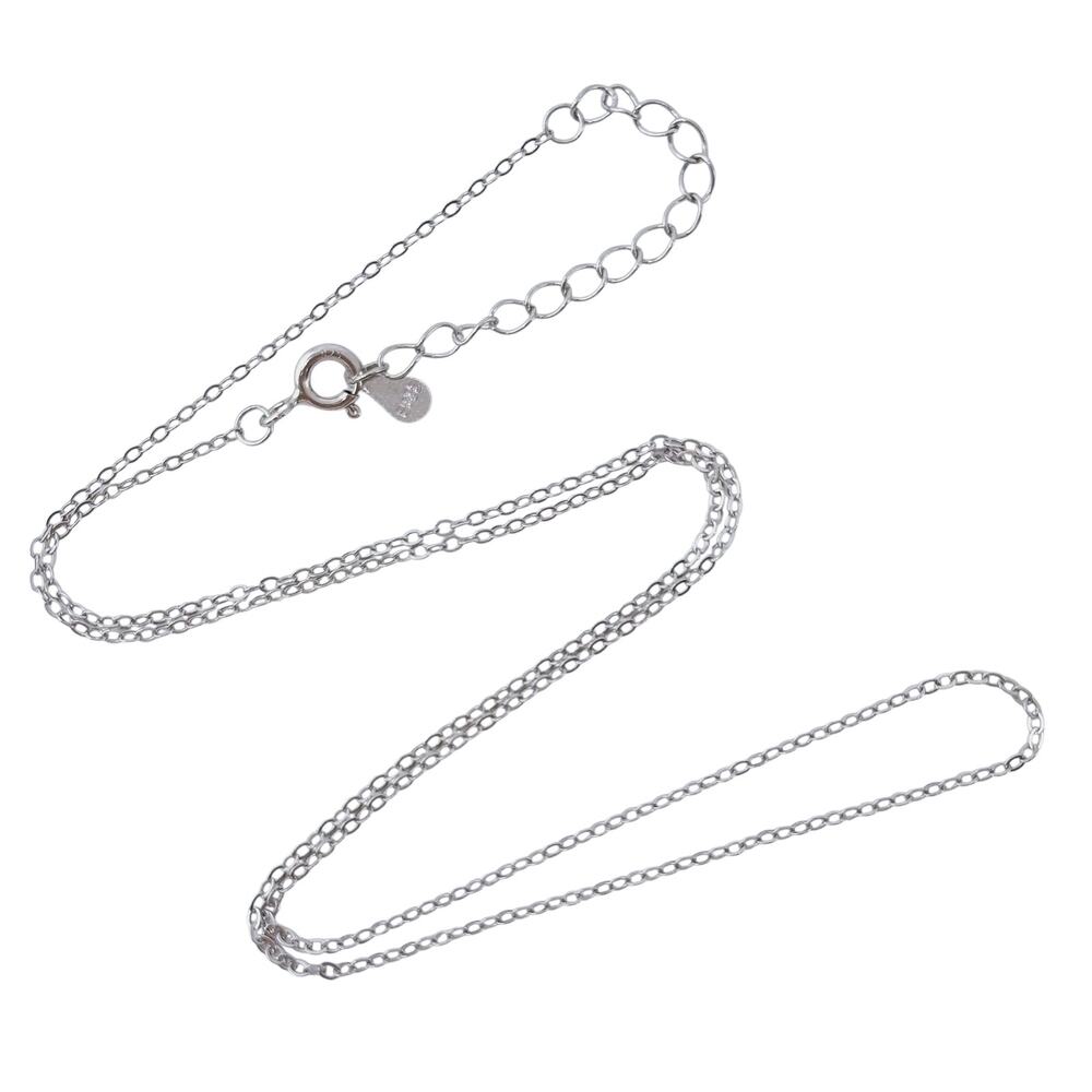 Cable Link Necklace | Vintage Sterling Silver 925 Chain | 16"-17.5"